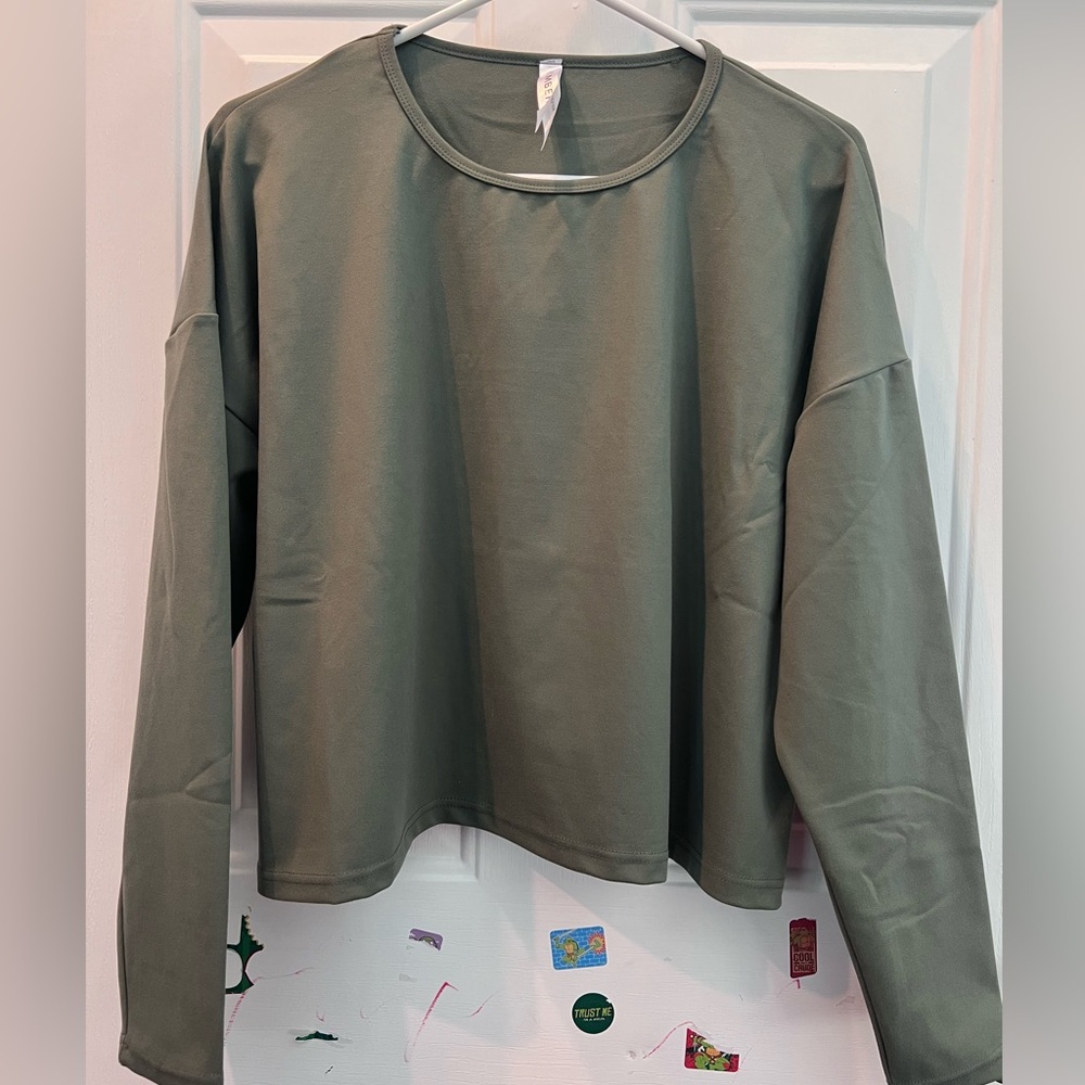 Kimberly C Women's Olive Long Sleeve Top